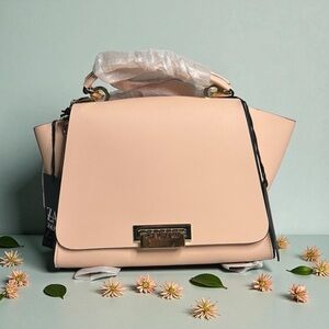 ZAC POSEN EARTHA Soft Top Leather Convertible Crossbody Backpack Bellini Peach